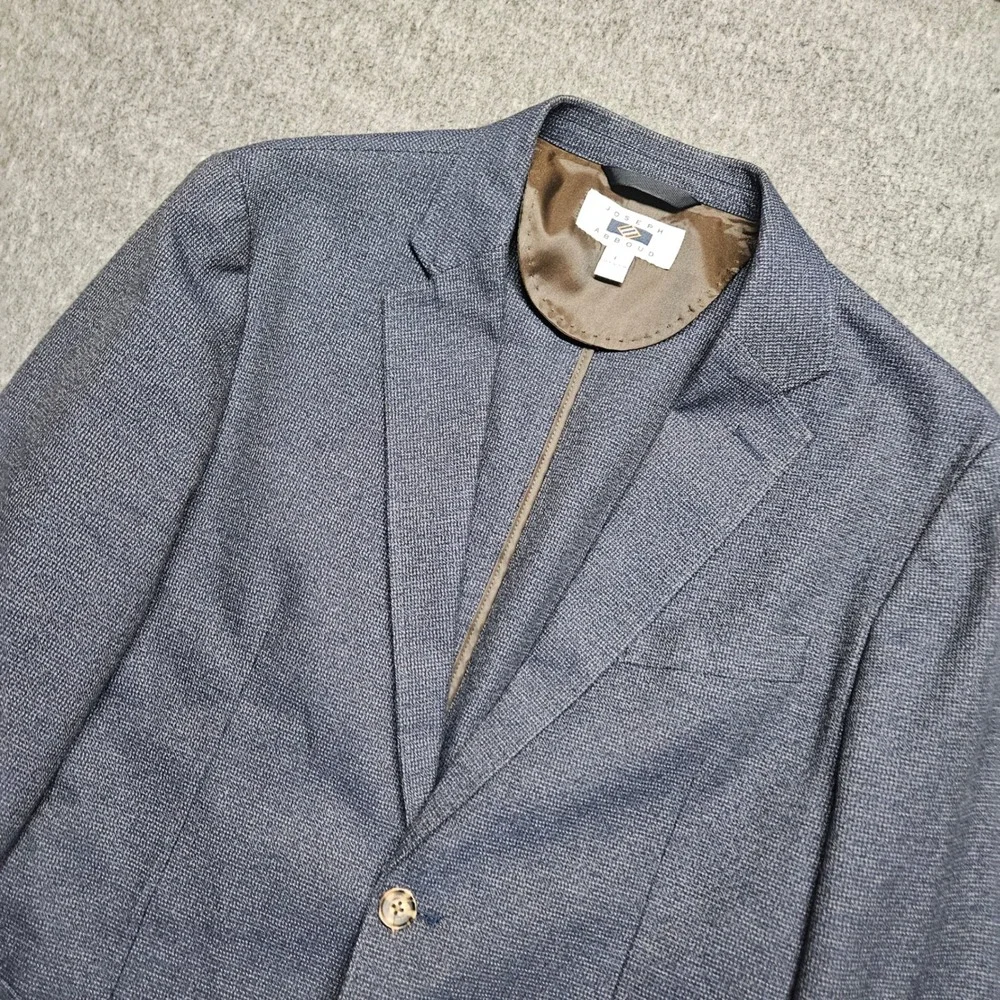 Joseph Abboud Sport Coat Mens Large Blue Textured Cotton Blazer Unstructured